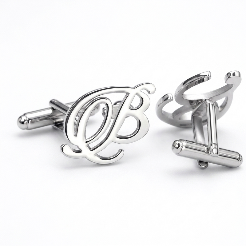 Single Initial Cufflinks for Men