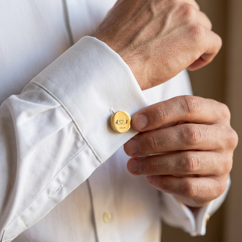 Personalised Wedding Cufflinks – Custom Message & Date