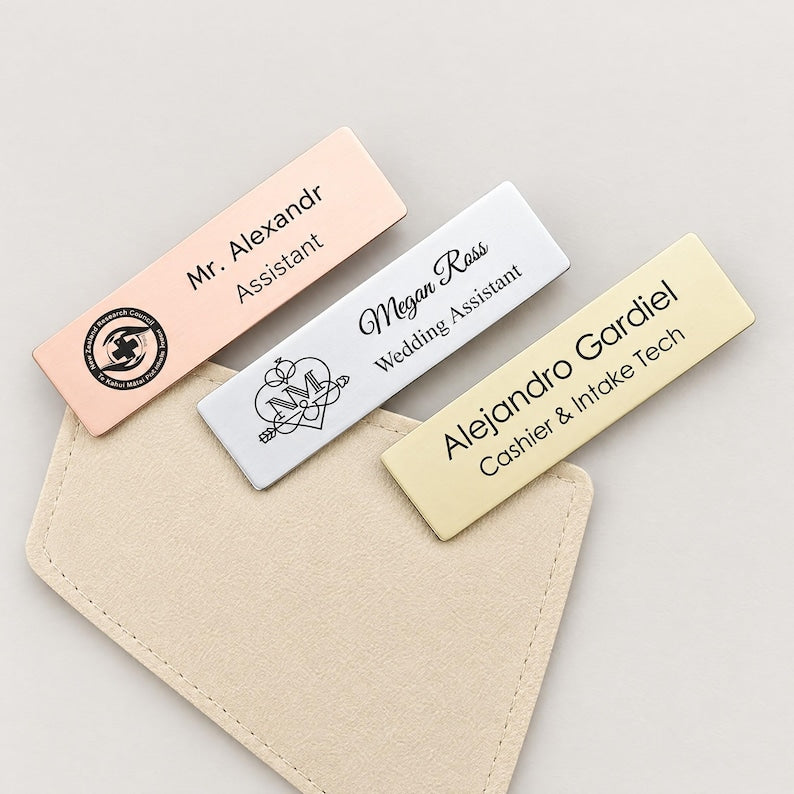 Custom Logo Engraved Name Badge