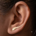 Feather Ear Climber with Detailed Filigree Work
