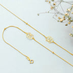 Lotus Charm Anklet for Women