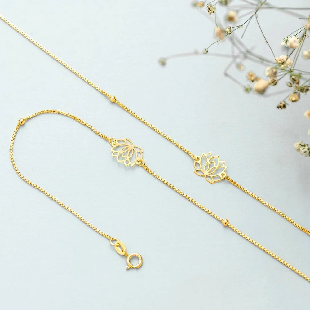 Lotus Charm Anklet for Women