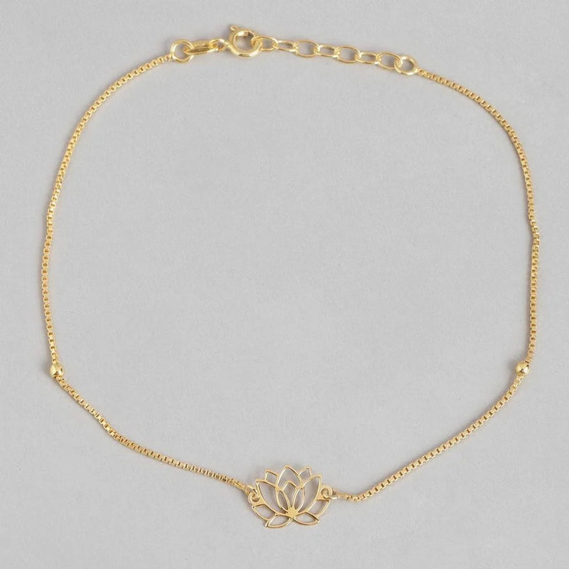 Lotus Charm Anklet for Women