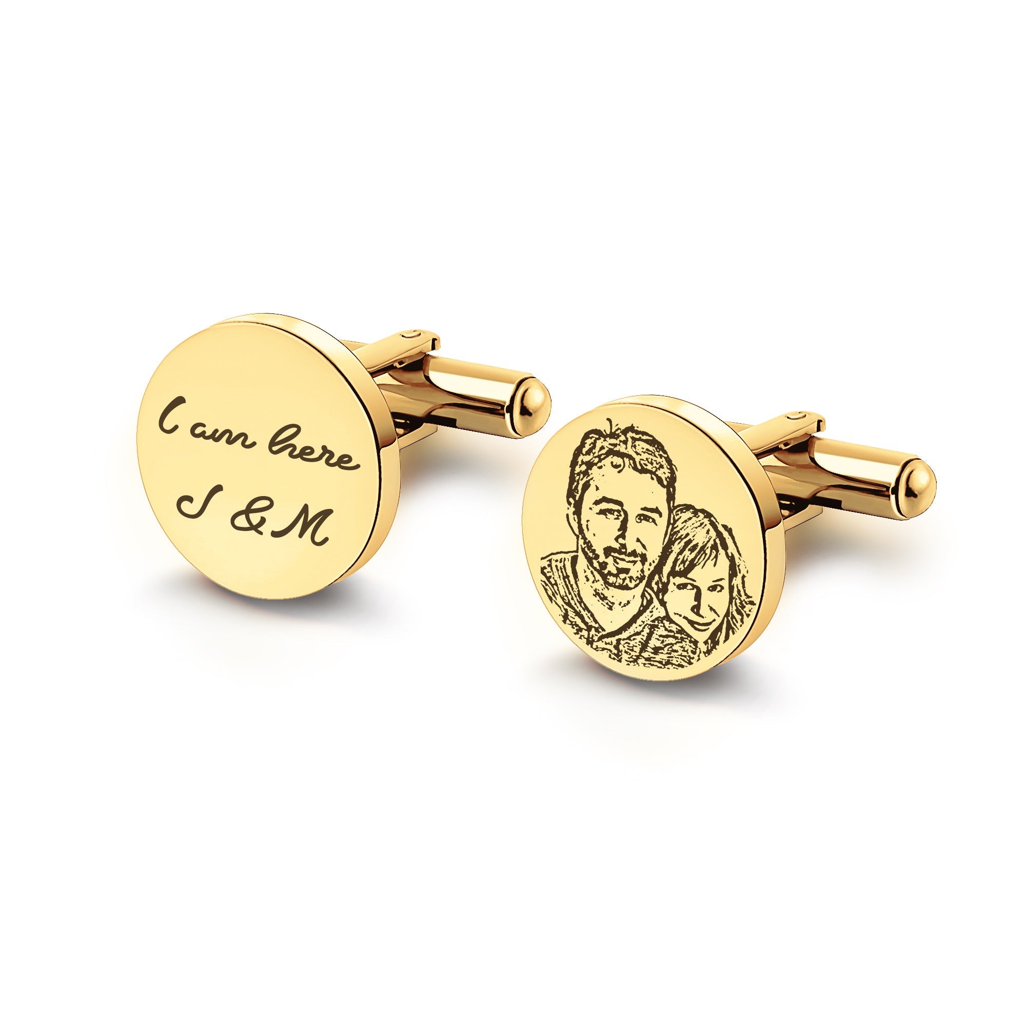 Couple Portrait Photo Cufflinks