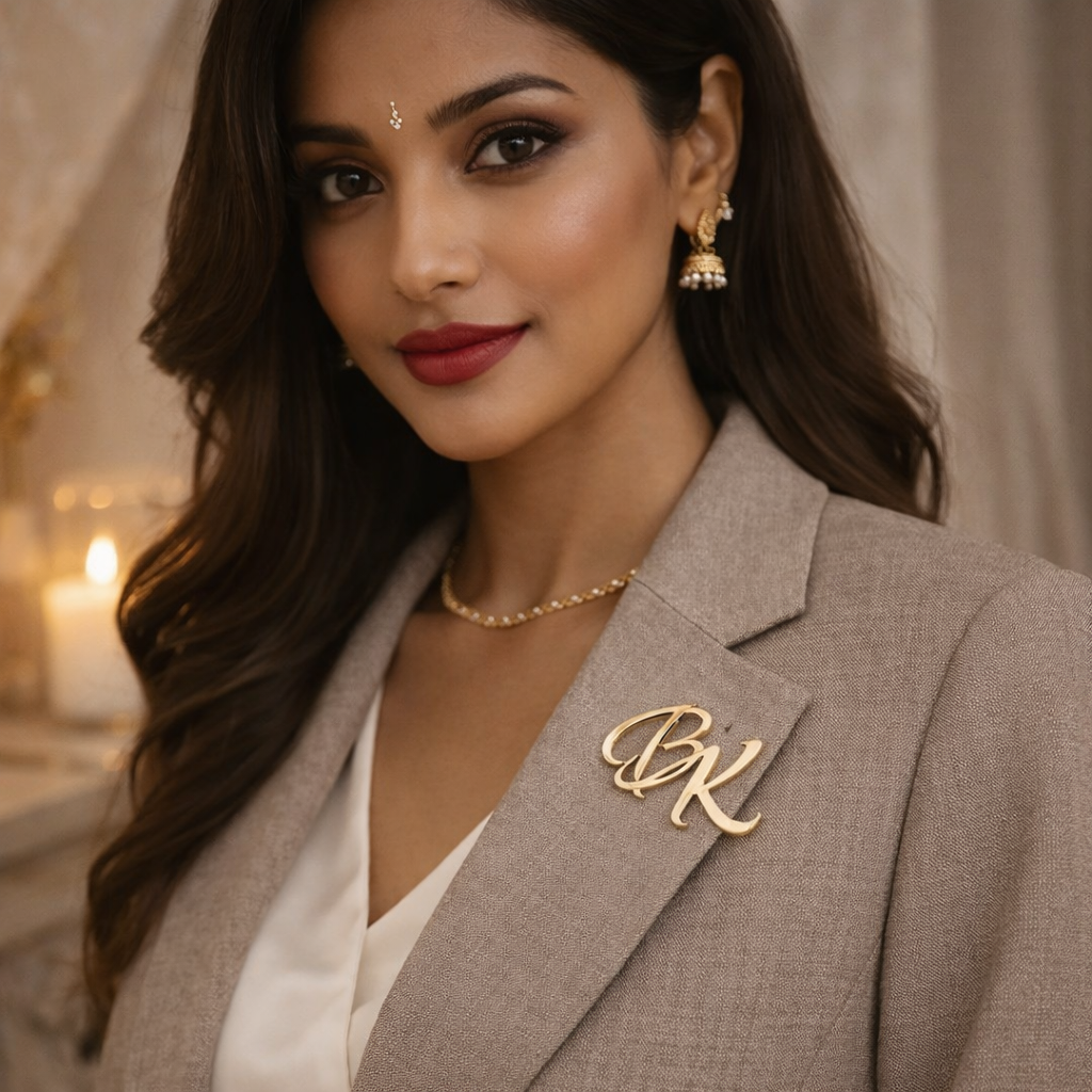 Custom initial letter brooches