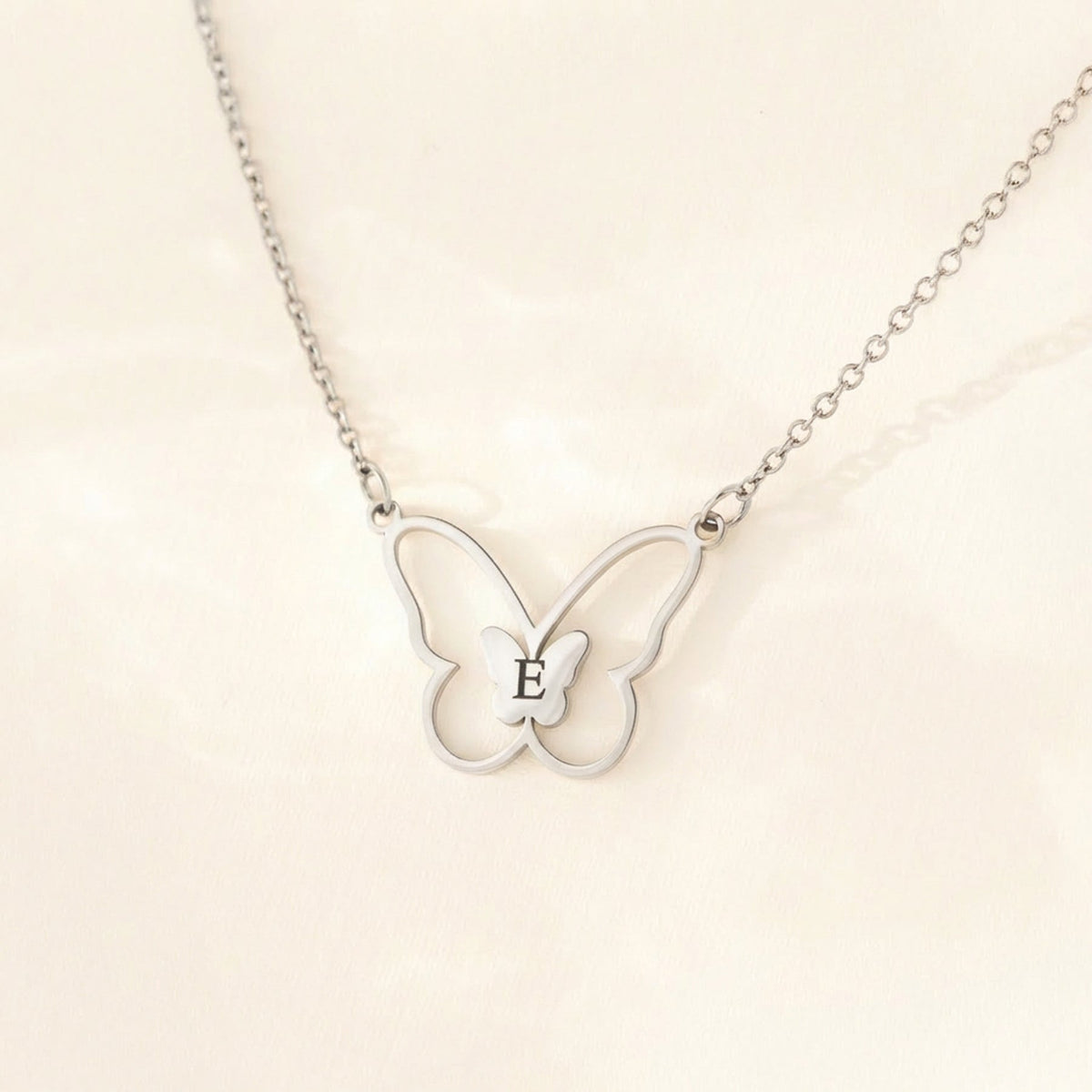 Butterfly Necklace with Initial