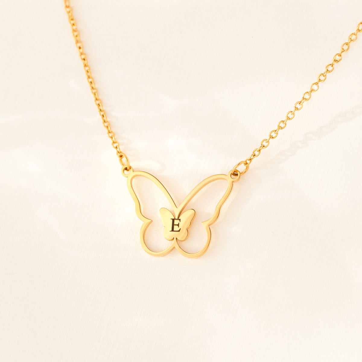 Butterfly Necklace with Initial