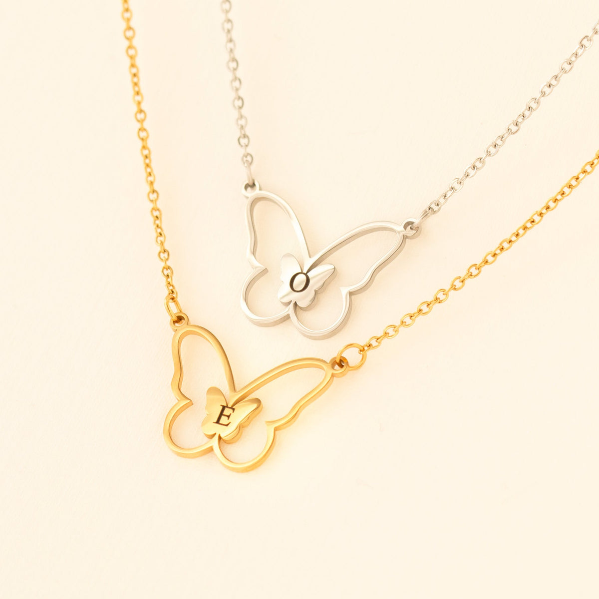 Butterfly Necklace with Initial