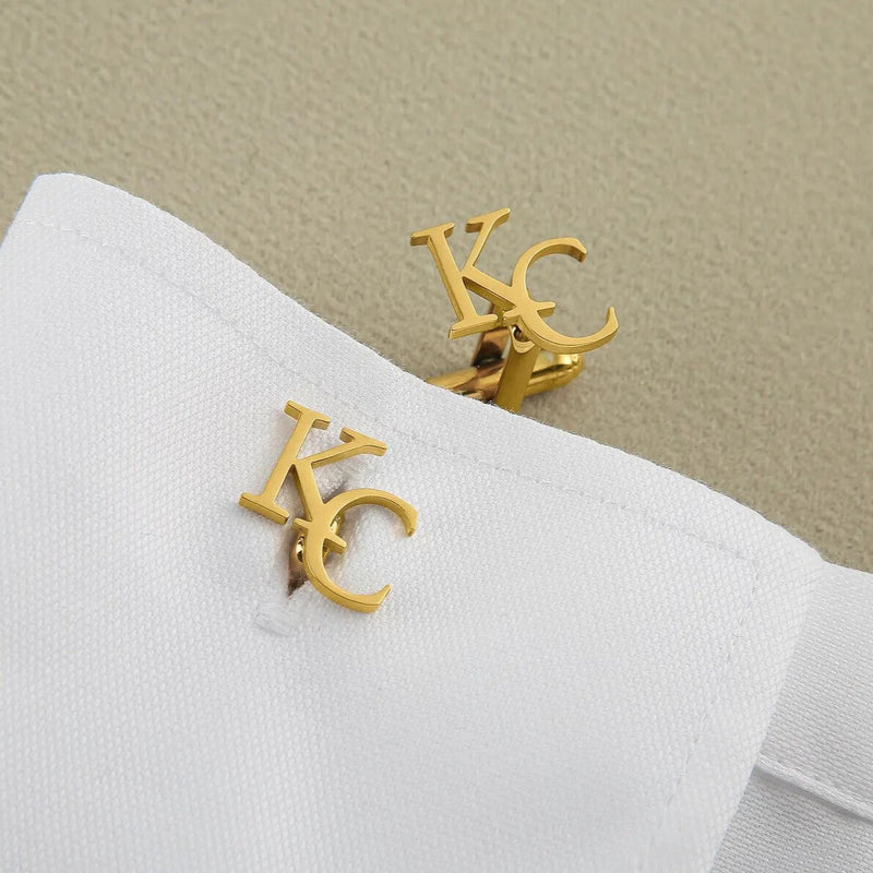 Custom Initial Letter Cufflinks – Personalized Stylish Font Cufflinks for Men