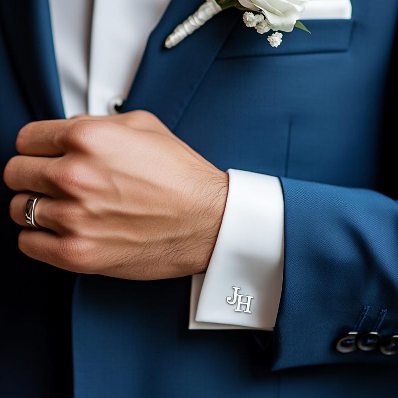 Custom Groomsmen Gifts,Personalised Initial Cufflink