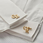 Custom Textured Monogram Initial Cufflinks For Groom's