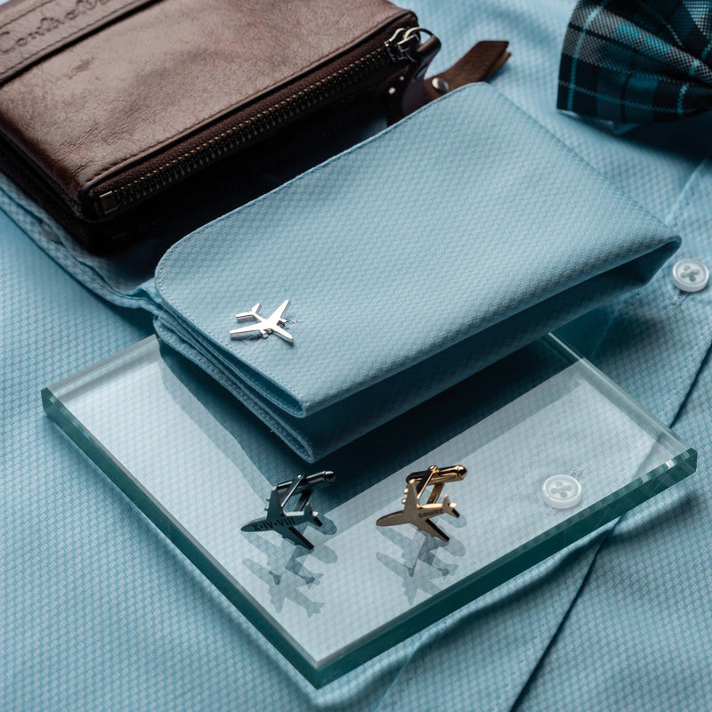 Personalized Airplane Cufflinks – Custom Aviation Cufflinks for Pilots & Air Hostess