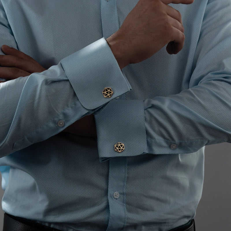 Designer Men's Black Enamel Cufflinks For Groomsmen