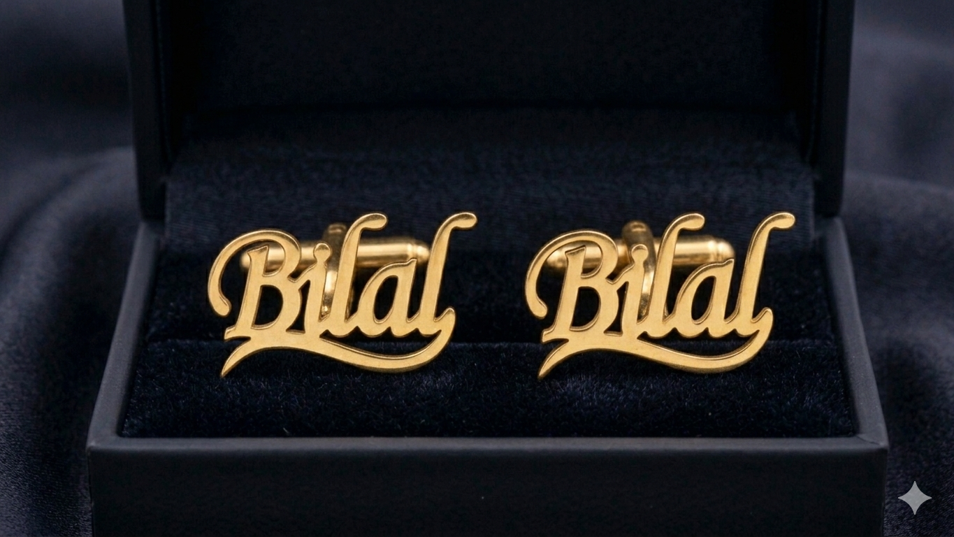 Personalized Stylish Name Cufflinks for Men
