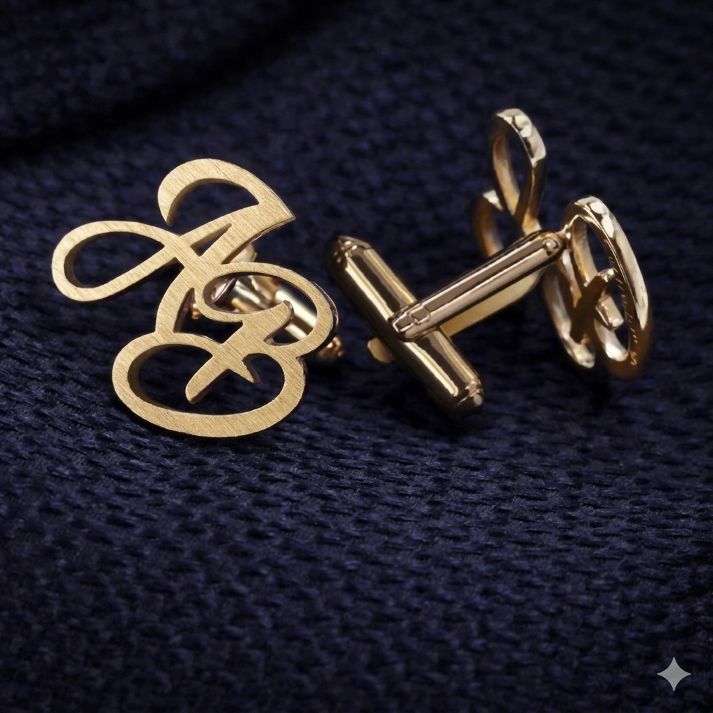 Personalized Interlocking Initial Cufflinks