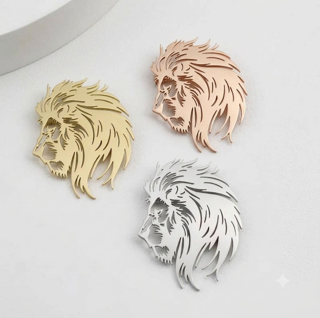 Lion Head Lapel Pin