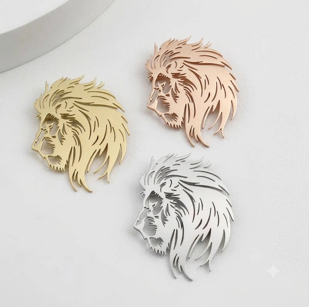 Lion Head Lapel Pin