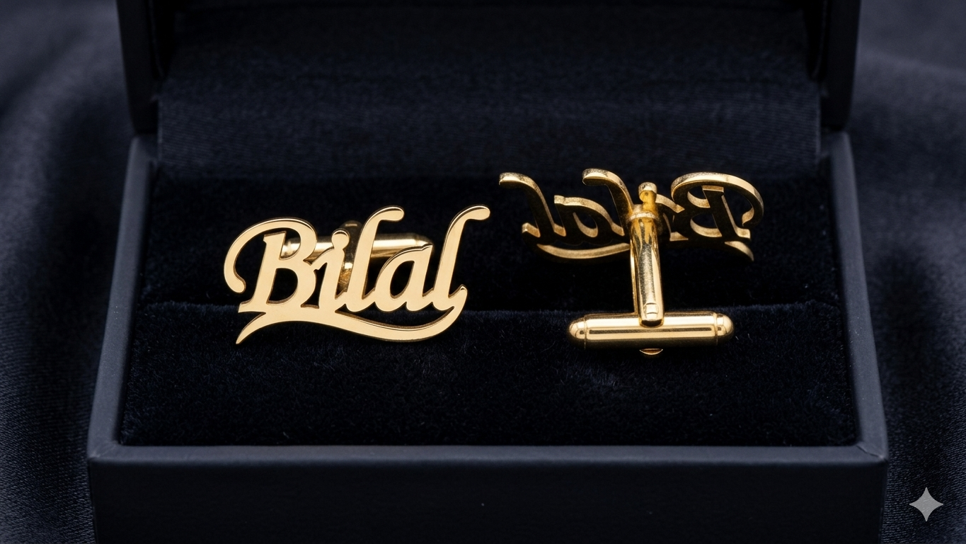 Personalized Stylish Name Cufflinks for Men