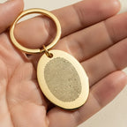 Oval Fingerprint Keychain