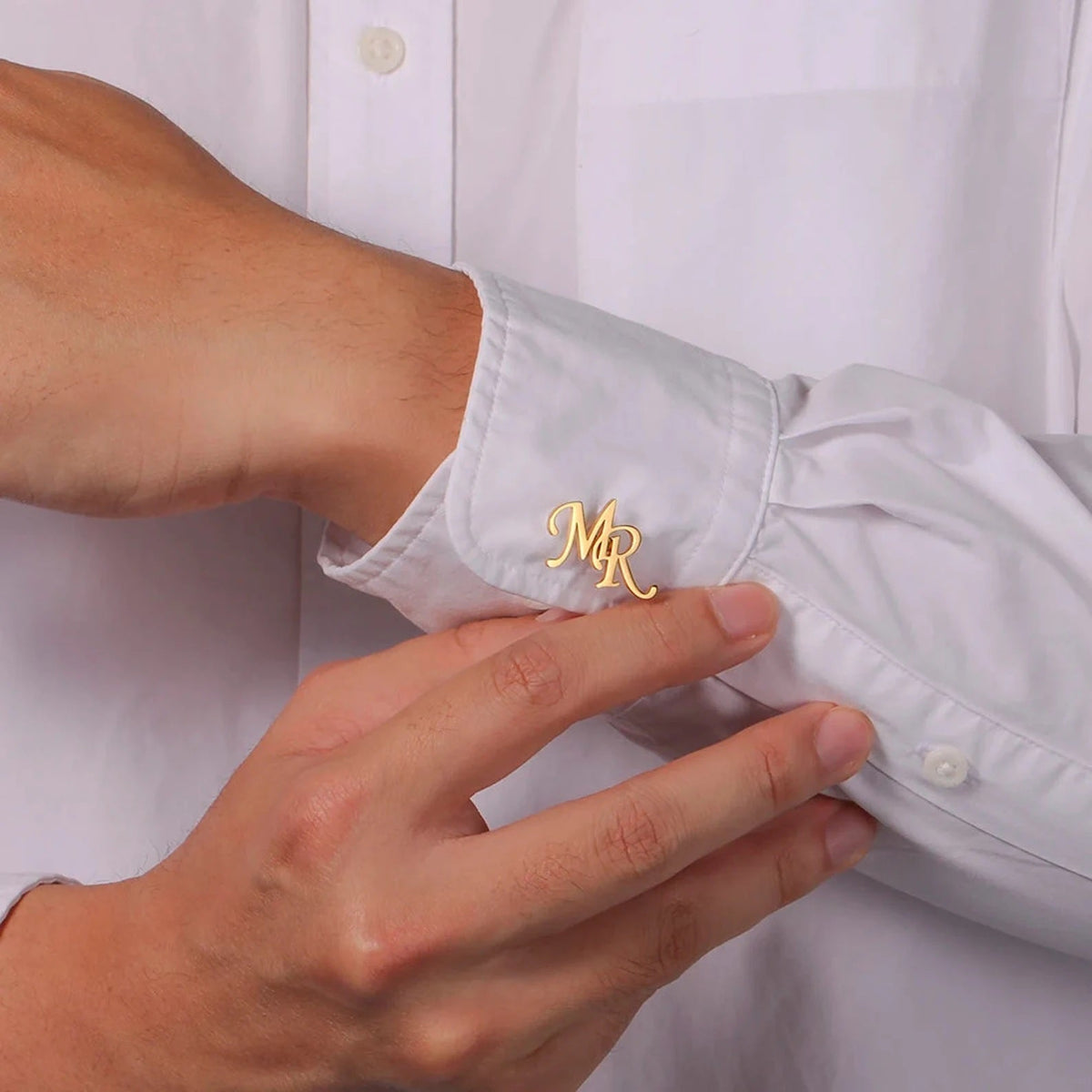 Personalized Initial Monogram Cufflinks – Custom Interlocking Initial Cufflinks for Men