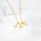 Golden Personalised Love Initials Necklace