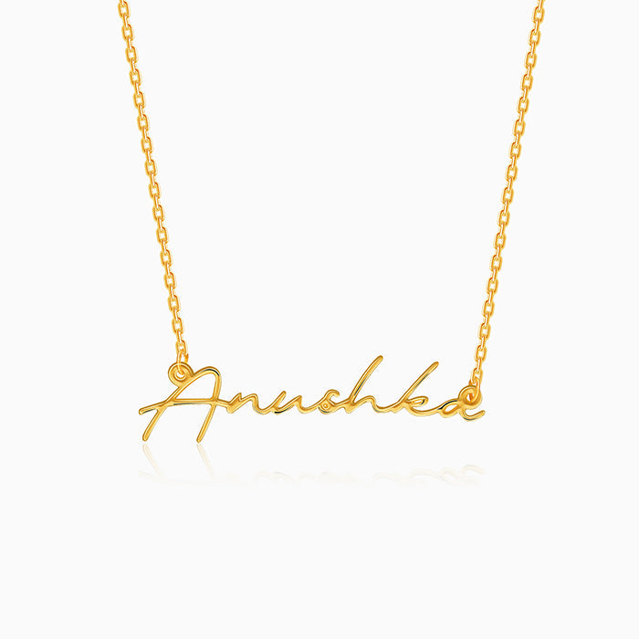 Golden Personalised Signature Name Necklace