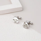 Custom Photo Engraved Cufflinks – Personalized Couple Portrait & Message Cufflinks for Men