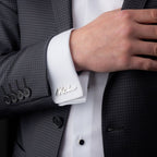 Personalized Signature Name Cufflinks – Custom Engraved Groomsmen Gift for Men