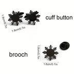 Personalized Sunflower Name Cufflinks & Brooch Set For Groom's