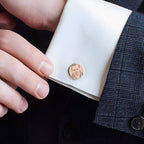 Custom Photo Engraved Cufflinks – Personalized Couple Portrait & Message Cufflinks for Men