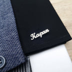 Personalized Name Cufflinks for Men – Custom Script Font Signature Design