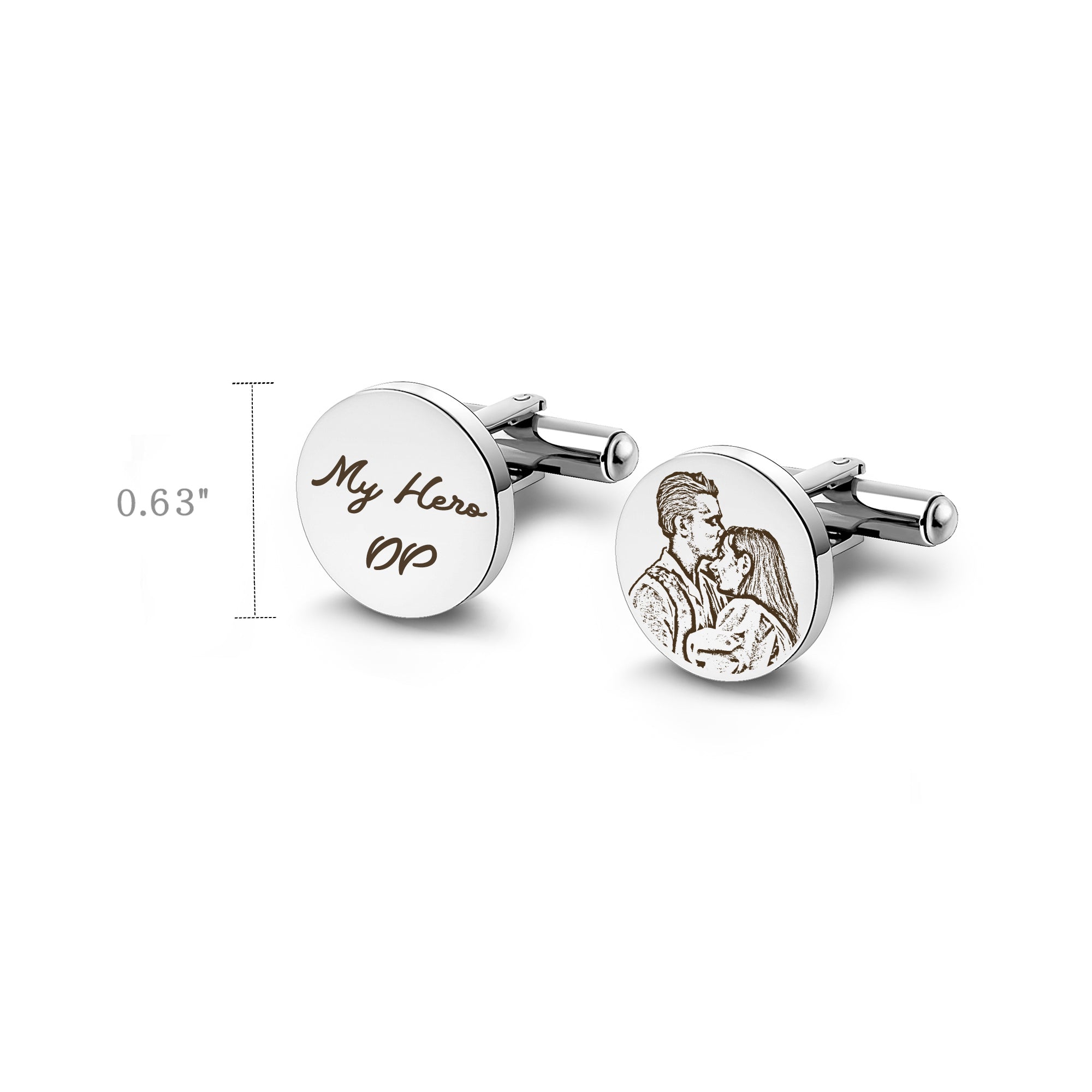 Couple Portrait Photo Cufflinks