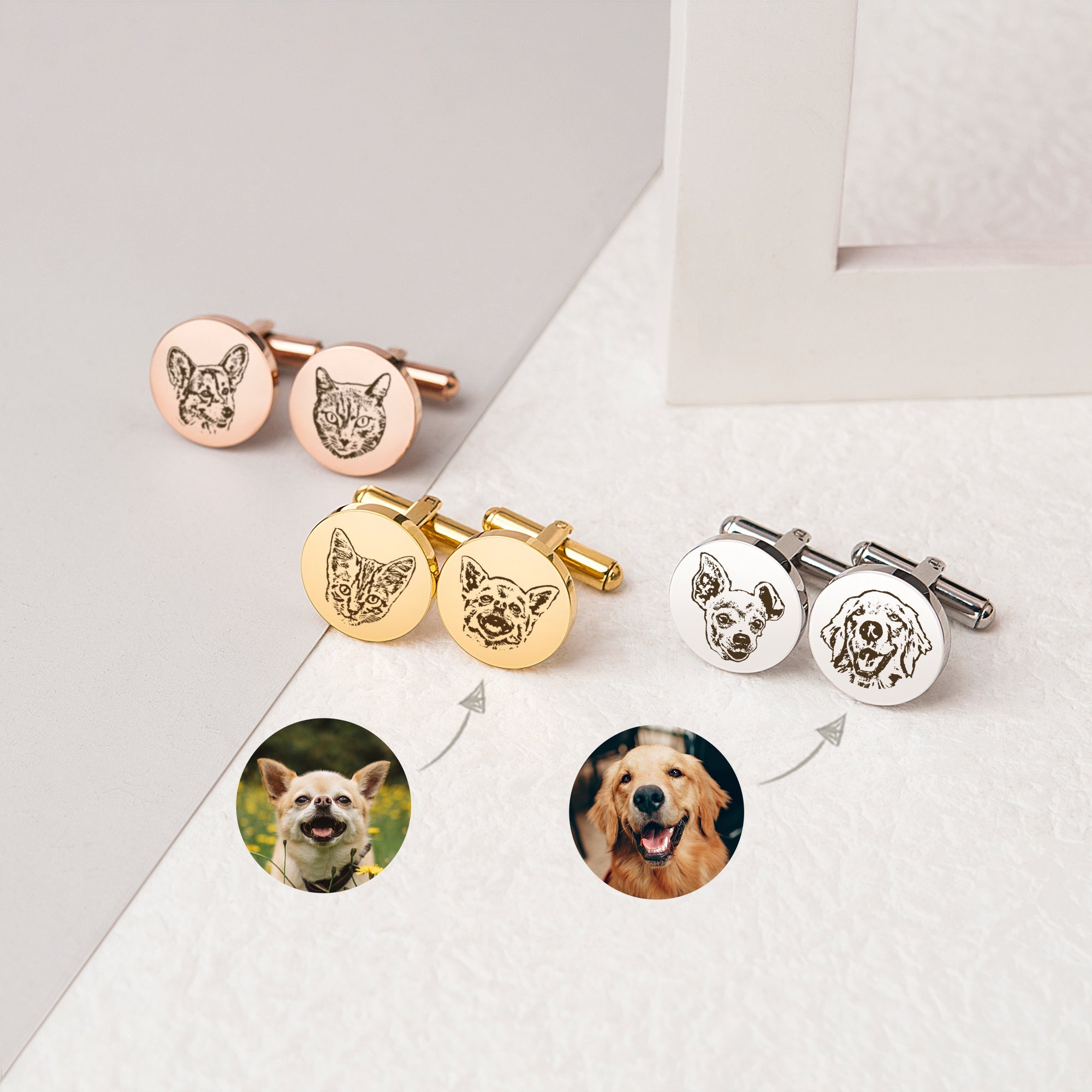 Custom Pet Portrait Cufflinks