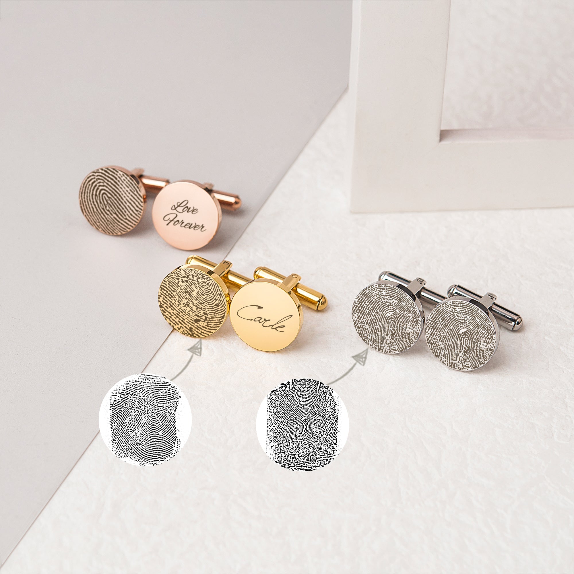 Custom Actual Fingerprint Cufflinks