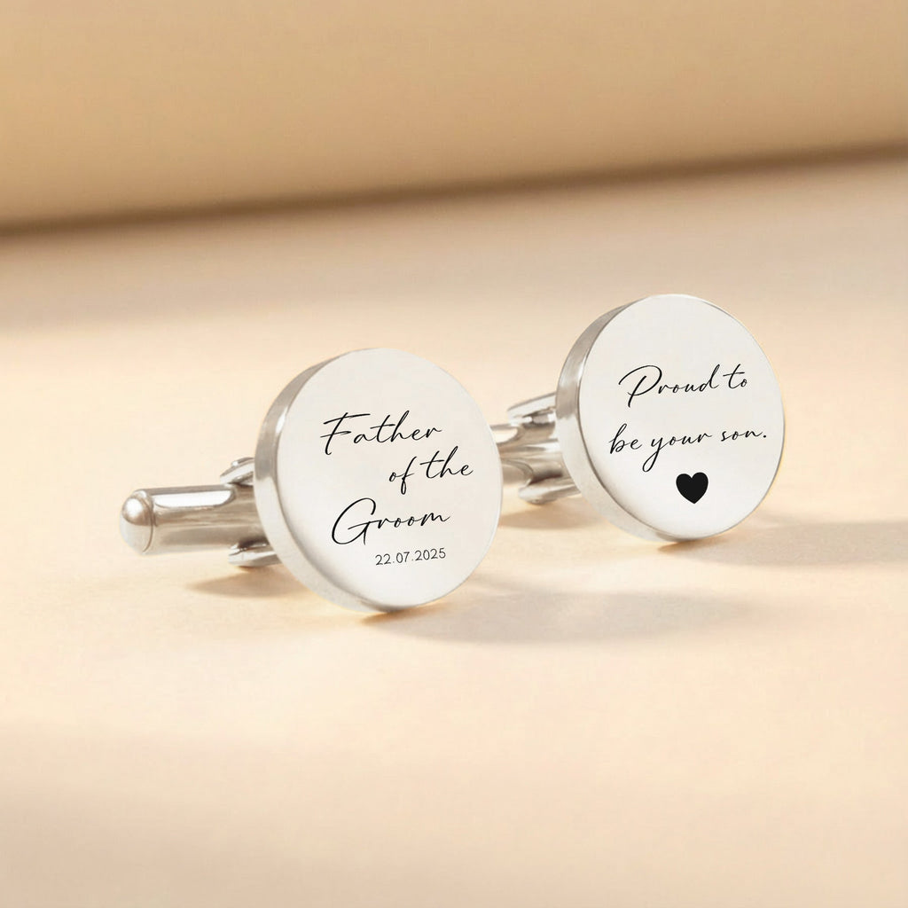 Father of the Groom Cufflinks – Personalised Wedding Gift