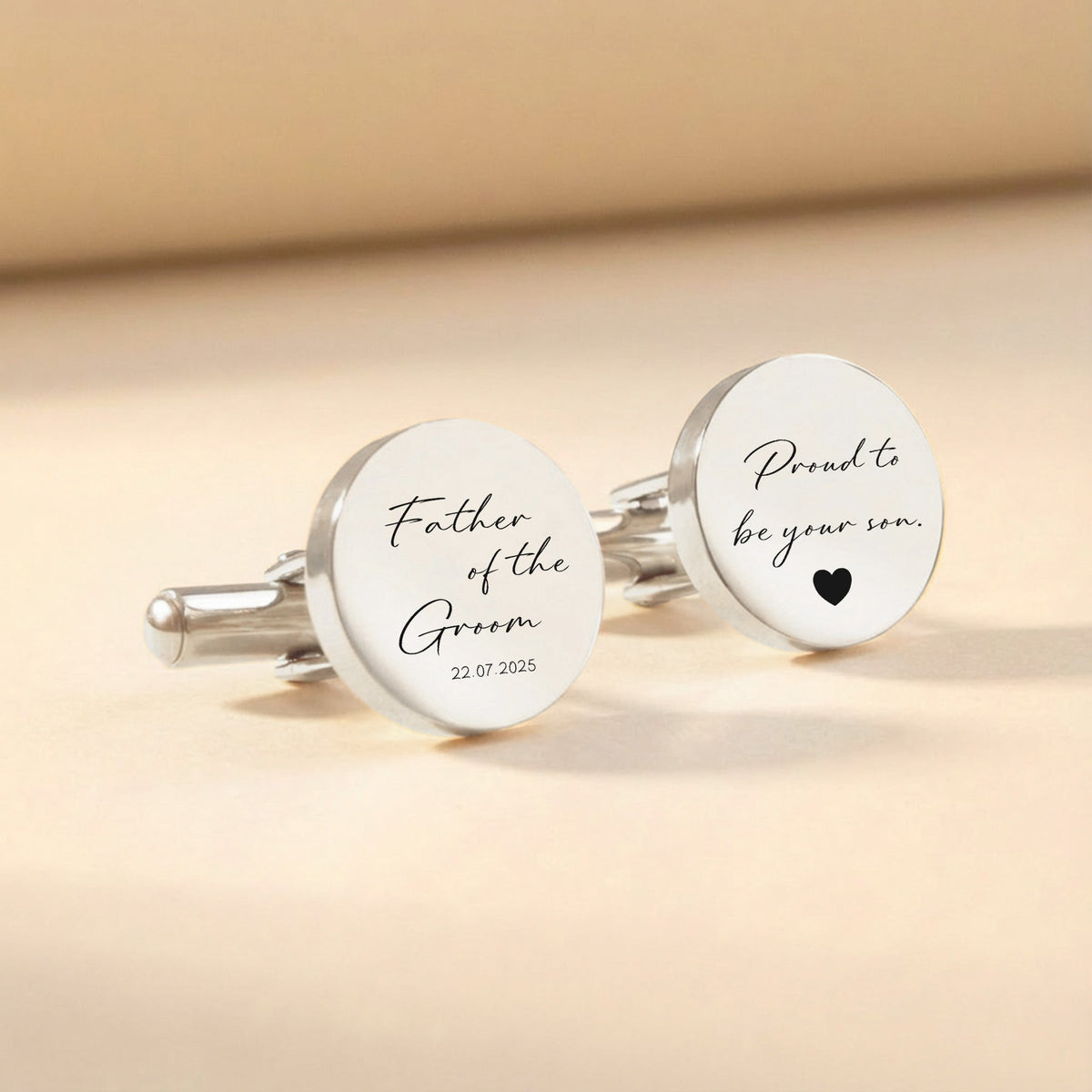Father of the Groom Cufflinks – Personalised Wedding Gift