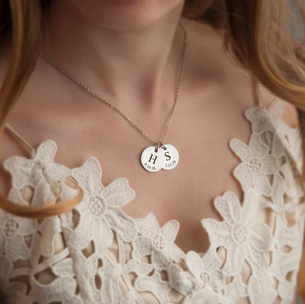 Custom Initial Letter Round Necklace