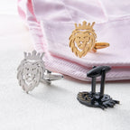 Royal Statement Golden Lion Face Cufflinks Men's