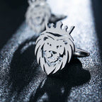 Royal Statement Golden Lion Face Cufflinks Men's