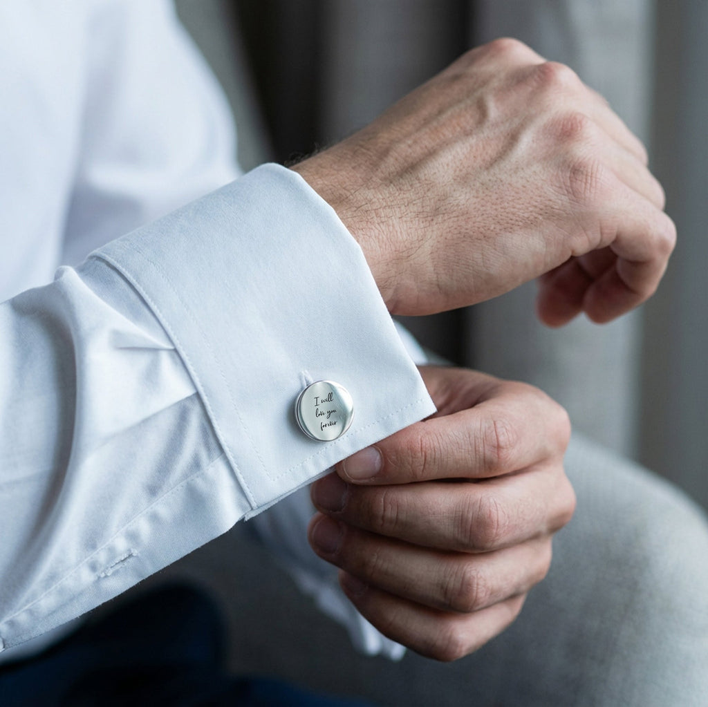 Personalised Wedding Cufflinks – Custom Message & Date