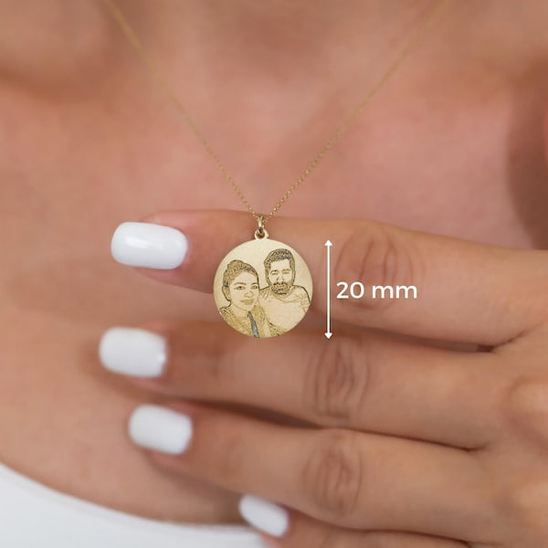 Personalized Picture Disc Engraved Photo Necklace