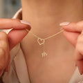 Heart Necklace For Couples And Anniversay Gift, Custom Initial Pendant