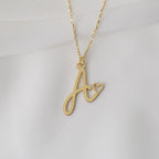 Personalised Initial Heart Pendant Name Necklace,