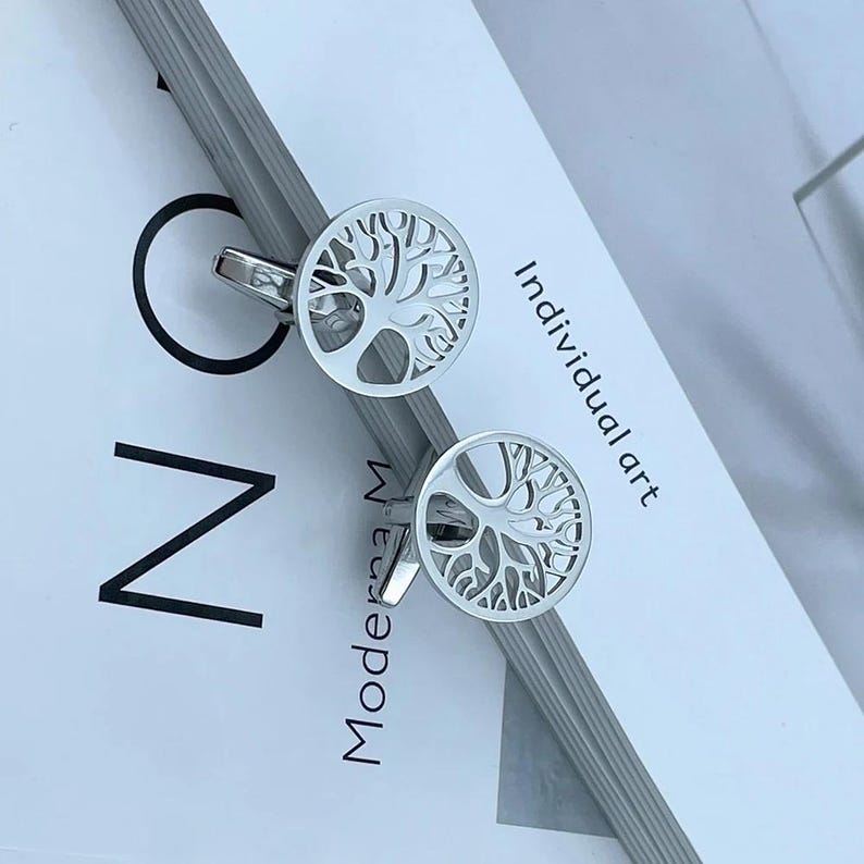 Elegant Symbolic Tree of Life Cufflinks for Men's