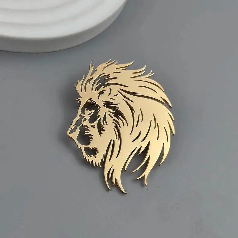 Lion Head Lapel Pin