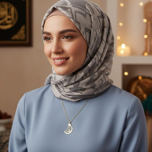 Allah Crescent Moon Pendant Necklace