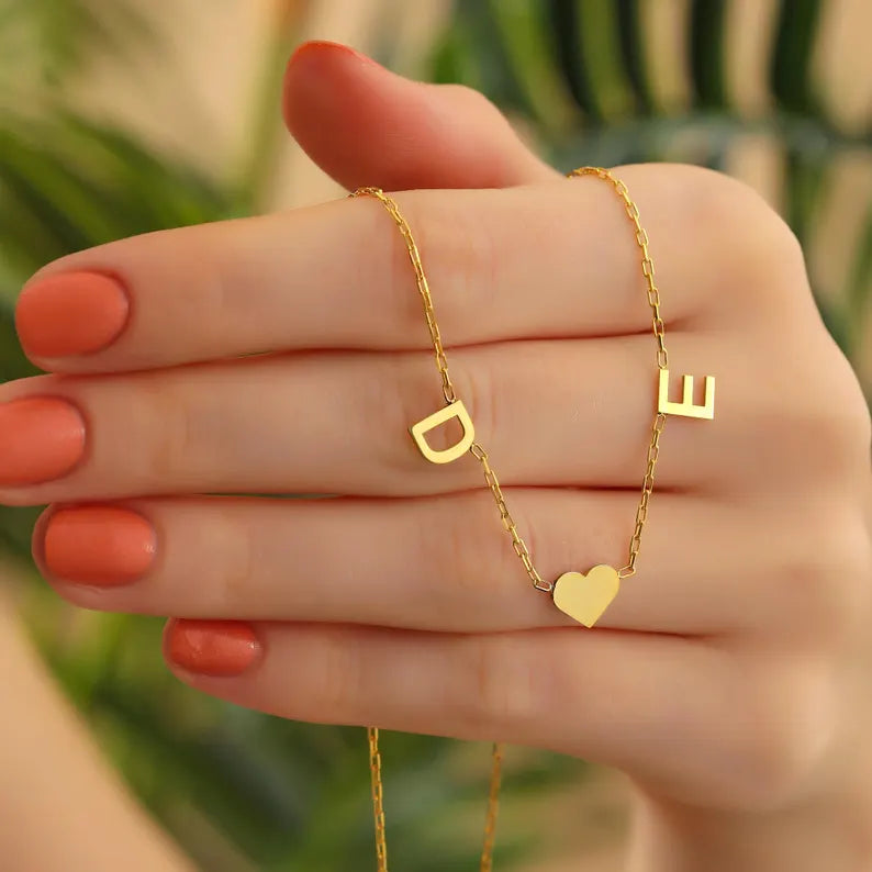 Personalized Initial Heart Anklet