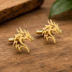 Elegant Gold Dragon Cufflinks for Men's
