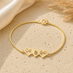 Sisters Heart Bracelet-Custom Initial Bracelet