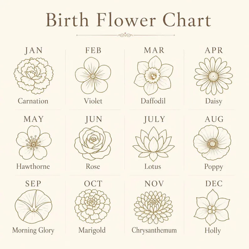Personalized Birth Flower Cufflinks